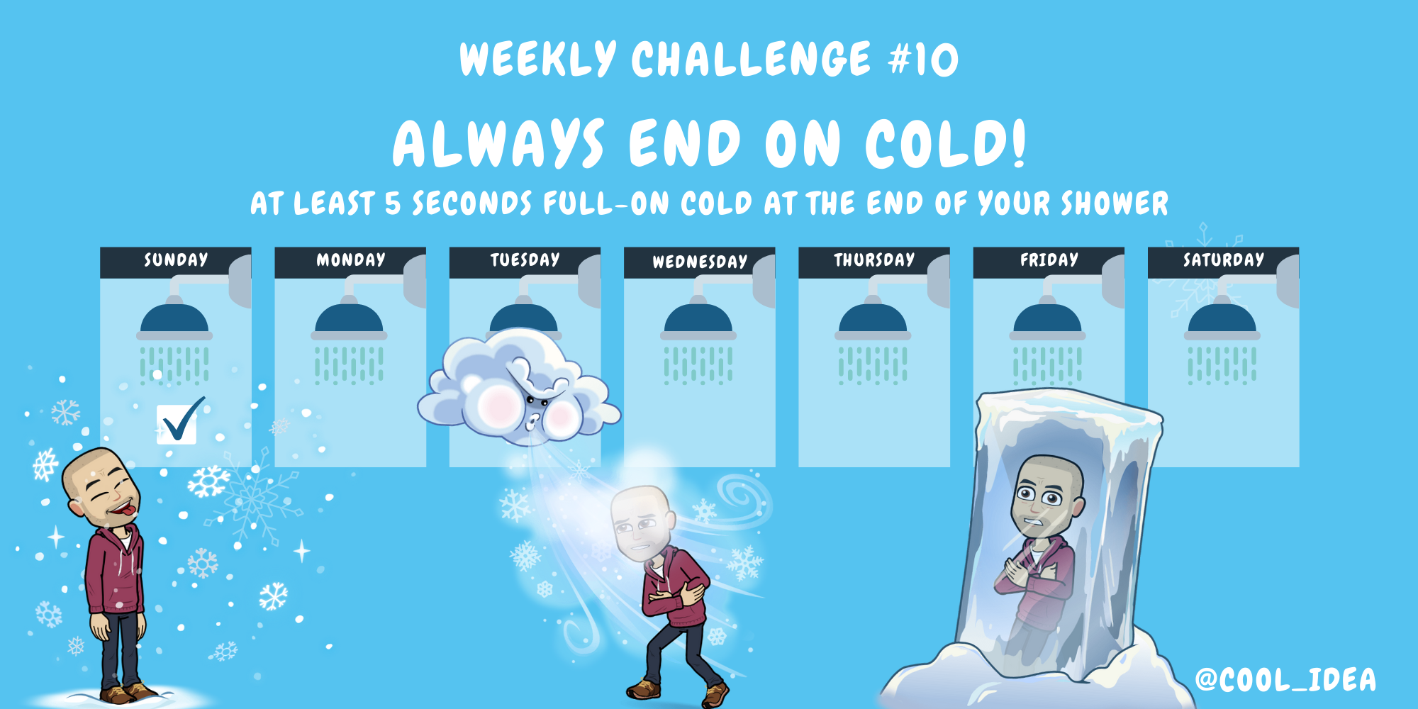Weekly challenge 10 Cold shower! 🧊